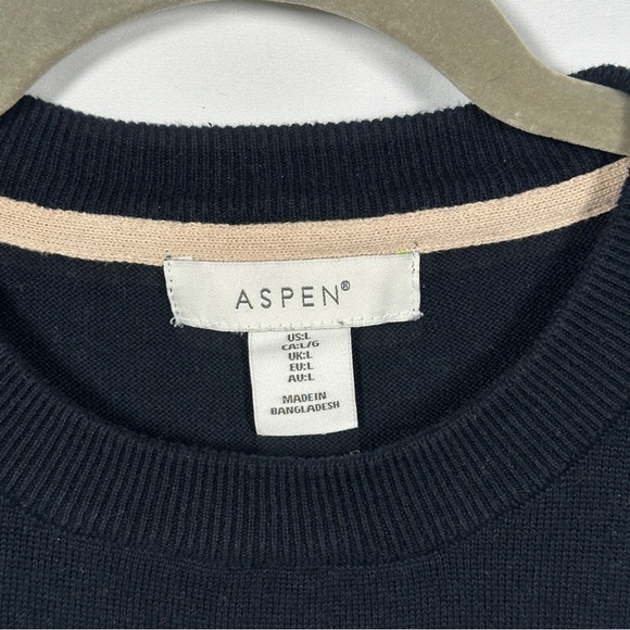 Aspen Fair Isle Reindeer Cotton Sweater Crewneck Men’s Large Navy Cozy Scandi - Picture 4 of 8